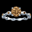 2.25 carat champagne diamonds engagement ring gold