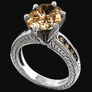 Champagne diamonds 2.50 ct.ring antique finish gold