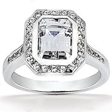 F VVS1 diamonds emerald cut solitaire ring 2.25 carats