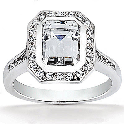F VVS1 diamonds emerald cut solitaire ring 2.25 carats