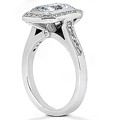 F VVS1 diamonds emerald cut solitaire ring 2.25 carats