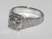 3.5 carat diamonds engagement ring micro pave gold ring