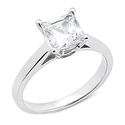 Princess cut 2.01 ct. DIAMOND RING G SI1 diamond gold