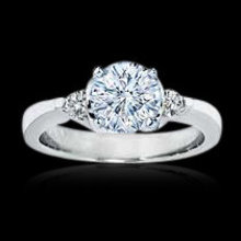 2.01 carat diamonds 3 stone engagement ring gold white