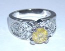 2.75 carats FANCY YELLOW CANARY DIAMOND engagement ring