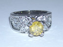 2.75 carats FANCY YELLOW CANARY DIAMOND engagement ring