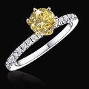 2.51 ct. yellow canary diamonds ring 6 prong settings
