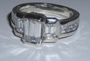 3.51 carats Platinum EMERALD diamond engagement ring