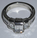 3.51 carats Platinum EMERALD diamond engagement ring