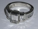 3.51 carats Platinum EMERALD diamond engagement ring