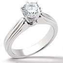 Diamond F VS1 solitaire gold wedding ring 2.01 carats