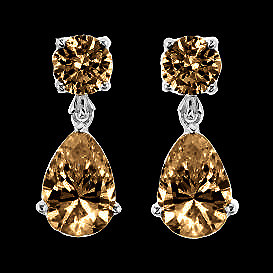 Champagne brown diamonds dangle earrings 3.50 carats