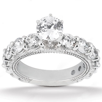 F VS1 diamonds 3.75 carat engagement ring diamond band
