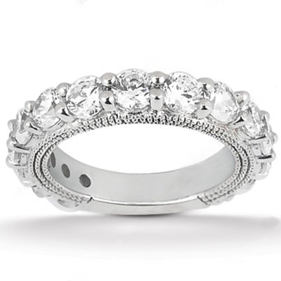 F VS1 diamonds 3.75 carat engagement ring diamond band