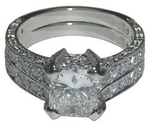 3.51 cts diamond engagement ring and band set PLATINUM