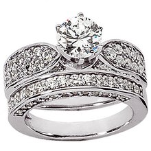 2.51 carat diamonds ring engagement band set gold ring
