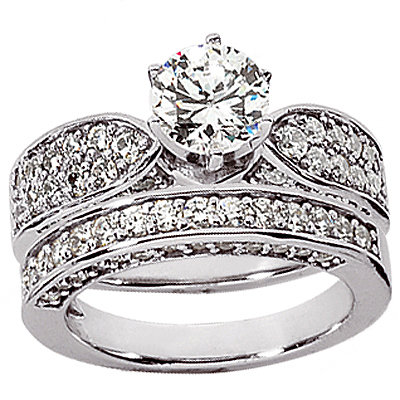 2.51 carat diamonds ring engagement band set gold ring