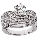 2.51 carat diamonds ring engagement band set gold ring