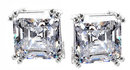 ASSCHER CUT diamond stud earrings G VS1 Platinum NEW