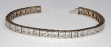 16.57 ct PRINCESS DIAMOND TENNIS BRACELET WG CUSTOMIZED