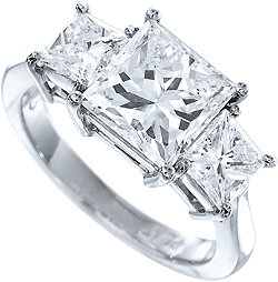 3 ct princess real DIAMOND engagement ring CUSTOMIZED