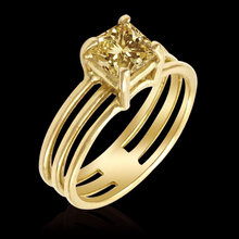 1.50 ct. fancy yellow diamond princess solitaire ring