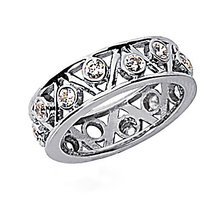6.60 Ct. Diamond ring eternity wedding band gold F VS1