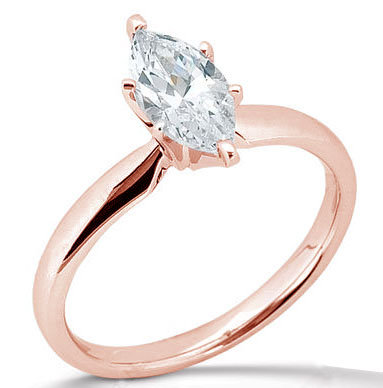 2.01 carat marquise diamond solitaire ring pink gold