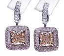 5 carats diamond earrings studs princess cut pave hoops