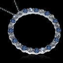 8.75 carat White blue diamonds circle pendant necklace
