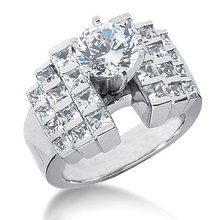 F VVS1 diamonds engagement ring 3.51 carat diamond gold