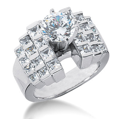 F VVS1 diamonds engagement ring 3.51 carat diamond gold