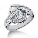 3.51 Ct. pear cut engagement ring gold diamonds F VVS1