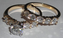 3.76 carat diamond engagement ring band set yellow gold
