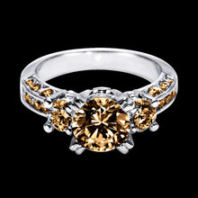 3.50 carat champagne brown diamonds ring gold white