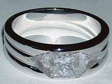 Men's ring diamond ring with princess & trilliants ring