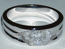 Men's ring diamond ring with princess & trilliants ring