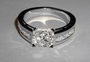 Princess cut engagement ring 3.5 ct. diamonds ring gold