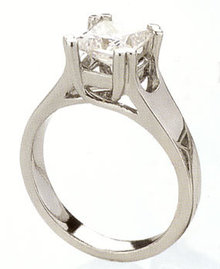 2.01 carat PRINCESS solitaire DIAMOND RING engagement