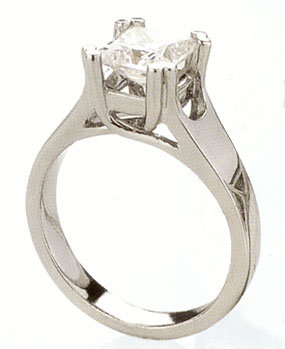 2.01 carat PRINCESS solitaire DIAMOND RING engagement