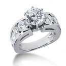 F VS1 diamonds 4.25 cts. Engagement ring with accents