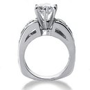 F VS1 diamonds 4.25 cts. Engagement ring with accents