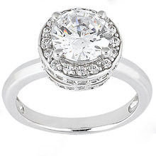 Big diamond engagement ring F VVS1 diamonds 2.61 ct.