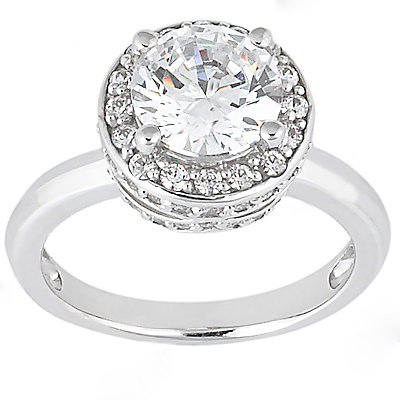Big diamond engagement ring F VVS1 diamonds 2.61 ct.