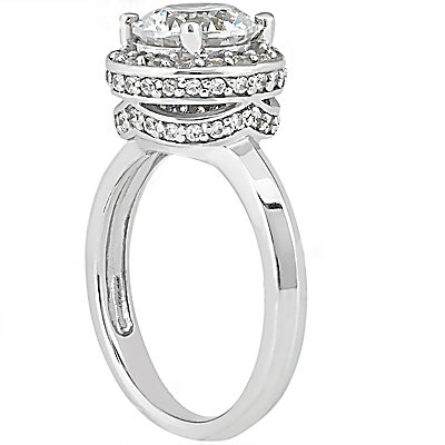 Big diamond engagement ring F VVS1 diamonds 2.61 ct.