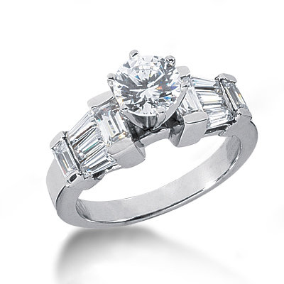 3.50 carats diamonds engagement ring white gold new