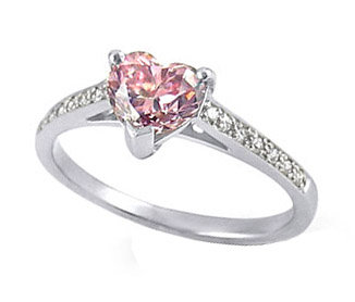 2.86 ct. heart shape pink diamonds pave engagement ring