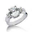 Diamond three stone ring 2.51 ct. gold engagement ring