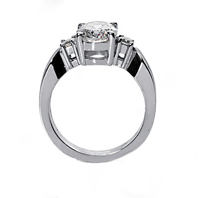 Diamond three stone ring 2.51 ct. gold engagement ring