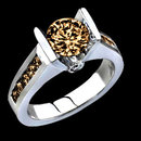 2.75 carat champagne brown diamonds ring white gold